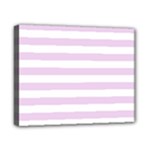 Horizontal Stripes - White and Thistle Violet Canvas 10  x 8  (Stretched)