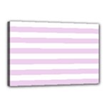 Horizontal Stripes - White and Thistle Violet Canvas 18  x 12  (Stretched)