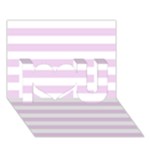 Horizontal Stripes - White and Thistle Violet I Love You 3D Greeting Card (7x5)