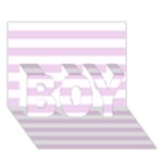 Horizontal Stripes - White and Thistle Violet BOY 3D Greeting Card (7x5)