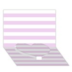 Horizontal Stripes - White and Thistle Violet Heart Bottom 3D Greeting Card (7x5)