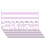 Horizontal Stripes - White and Thistle Violet #1 MOM 3D Greeting Cards (8x4)