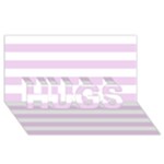Horizontal Stripes - White and Thistle Violet HUGS 3D Greeting Card (8x4)