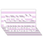 Horizontal Stripes - White and Thistle Violet Best Wish 3D Greeting Card (8x4)