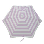 Horizontal Stripes - White and Thistle Violet Mini Umbrella