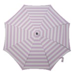 Horizontal Stripes - White and Thistle Violet Hook Handle Umbrella (Small)