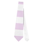 Horizontal Stripes - White and Thistle Violet Necktie (One Side)