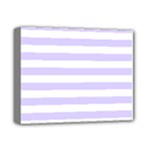 Horizontal Stripes - White and Pale Lavender Violet Deluxe Canvas 14  x 11  (Stretched)