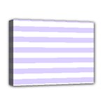 Horizontal Stripes - White and Pale Lavender Violet Deluxe Canvas 16  x 12  (Stretched)