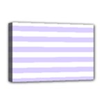Horizontal Stripes - White and Pale Lavender Violet Deluxe Canvas 18  x 12  (Stretched)