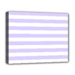 Horizontal Stripes - White and Pale Lavender Violet Deluxe Canvas 20  x 16  (Stretched)