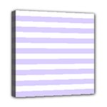 Horizontal Stripes - White and Pale Lavender Violet Mini Canvas 8  x 8  (Stretched)
