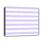 Horizontal Stripes - White and Pale Lavender Violet Canvas 10  x 8  (Stretched)