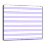 Horizontal Stripes - White and Pale Lavender Violet Canvas 24  x 20  (Stretched)