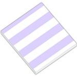 Horizontal Stripes - White and Pale Lavender Violet Small Memo Pads