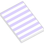 Horizontal Stripes - White and Pale Lavender Violet Large Memo Pads