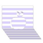 Horizontal Stripes - White and Pale Lavender Violet Apple 3D Greeting Card (7x5)