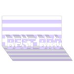 Horizontal Stripes - White and Pale Lavender Violet BEST BRO 3D Greeting Card (8x4)