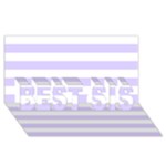 Horizontal Stripes - White and Pale Lavender Violet BEST SIS 3D Greeting Card (8x4)