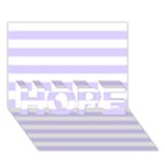 Horizontal Stripes - White and Pale Lavender Violet HOPE 3D Greeting Card (7x5)