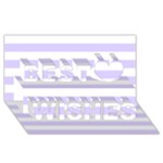 Horizontal Stripes - White and Pale Lavender Violet Best Wish 3D Greeting Card (8x4)