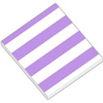 Horizontal Stripes - White and Bright Lavender Violet Small Memo Pads