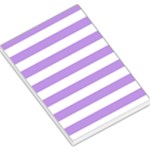 Horizontal Stripes - White and Bright Lavender Violet Large Memo Pads