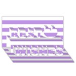 Horizontal Stripes - White and Bright Lavender Violet Best Wish 3D Greeting Card (8x4)