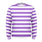 Horizontal Stripes - White and Lavender Violet Men s Sweatshirt