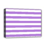 Horizontal Stripes - White and Lavender Violet Deluxe Canvas 16  x 12  (Stretched)
