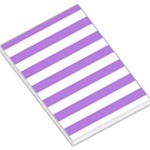 Horizontal Stripes - White and Lavender Violet Large Memo Pads