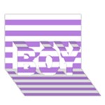Horizontal Stripes - White and Lavender Violet BOY 3D Greeting Card (7x5)