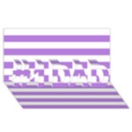 Horizontal Stripes - White and Lavender Violet #1 DAD 3D Greeting Card (8x4)