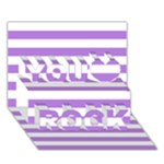 Horizontal Stripes - White and Lavender Violet You Rock 3D Greeting Card (7x5)