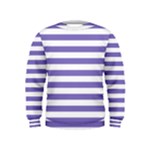 Horizontal Stripes - White and Ube Violet Kid s Sweatshirt