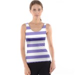 Horizontal Stripes - White and Ube Violet Tank Top