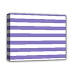 Horizontal Stripes - White and Ube Violet Deluxe Canvas 14  x 11  (Stretched)