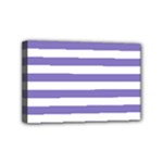 Horizontal Stripes - White and Ube Violet Mini Canvas 6  x 4  (Stretched)
