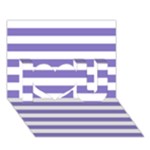 Horizontal Stripes - White and Ube Violet I Love You 3D Greeting Card (7x5)
