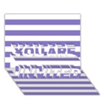 Horizontal Stripes - White and Ube Violet YOU ARE INVITED 3D Greeting Card (7x5)