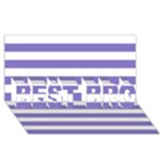 Horizontal Stripes - White and Ube Violet BEST BRO 3D Greeting Card (8x4)