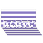 Horizontal Stripes - White and Ube Violet PARTY 3D Greeting Card (8x4)
