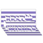Horizontal Stripes - White and Ube Violet Best Wish 3D Greeting Card (8x4)