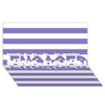 Horizontal Stripes - White and Ube Violet ENGAGED 3D Greeting Card (8x4)