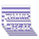 Horizontal Stripes - White and Ube Violet THANK YOU 3D Greeting Card (7x5)