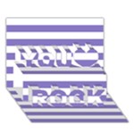 Horizontal Stripes - White and Ube Violet You Rock 3D Greeting Card (7x5)