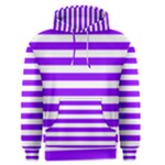 Horizontal Stripes - White and Violet Men s Pullover Hoodie
