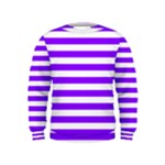 Horizontal Stripes - White and Violet Kid s Sweatshirt