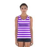 Horizontal Stripes - White and Violet Women s Sport Tank Top