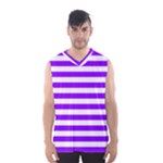 Horizontal Stripes - White and Violet Men s Basketball Tank Top